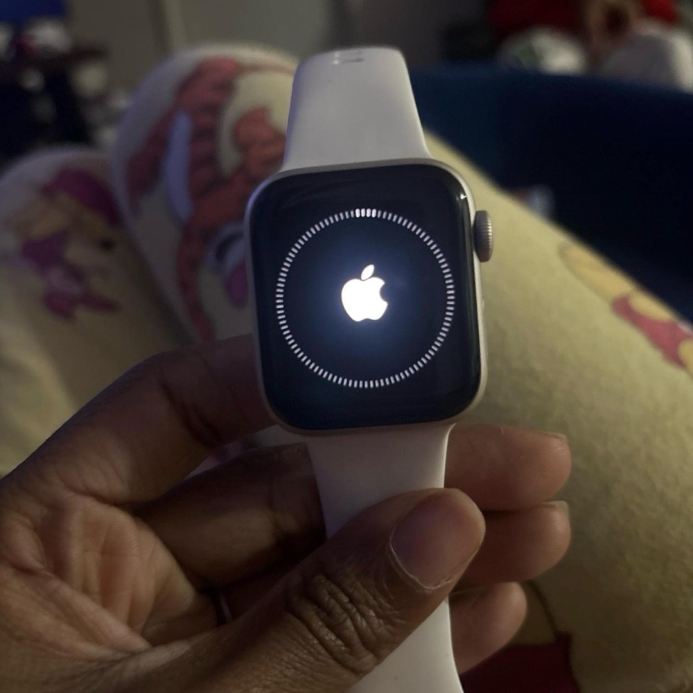 Apple Silver and White Smartwatch